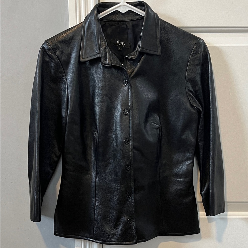 Vintage BCBG Leather Button-Front Women's shirt